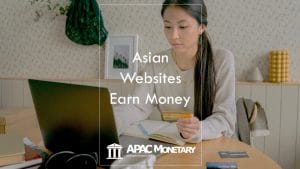 Asian women spends her money on website online