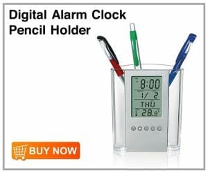 Digital Alarm Clock Pencil Holder