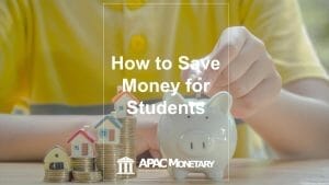 Filipino student with a piggy bank