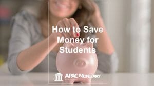 Filipino student with a piggy bank